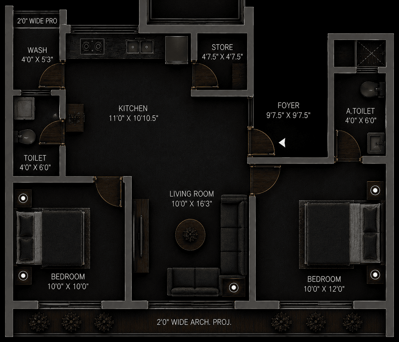 Golden Luxuria 2 BHK floor plan
