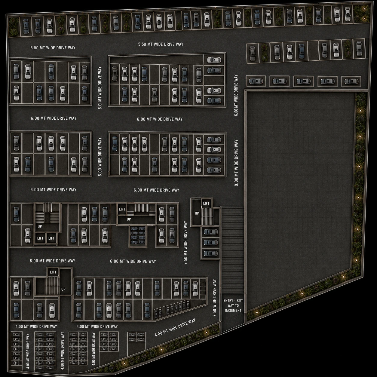 Golden Square - Bharuch Basement Parking floor plan